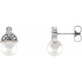 Pearl Leaf Earrings