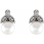 Pearl Leaf Earrings - Image 2