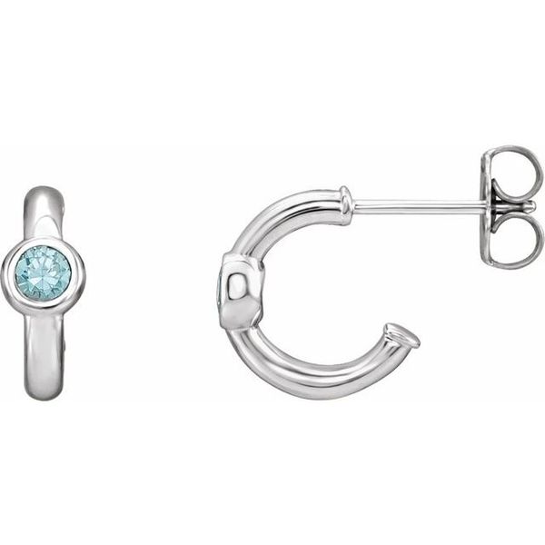 Bezel-Set Huggie Earrings
