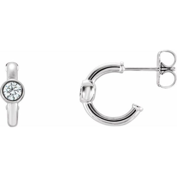 Bezel-Set Huggie Earrings