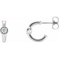 Bezel-Set Huggie Earrings