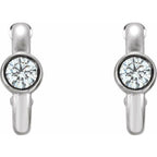 Bezel-Set Huggie Earrings - Image 2