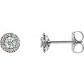 Round 4-Prong Halo-Style Earrings