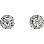 Round 4-Prong Halo-Style Earrings - Image 2