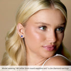 Round 4-Prong Halo-Style Earrings - Image 3