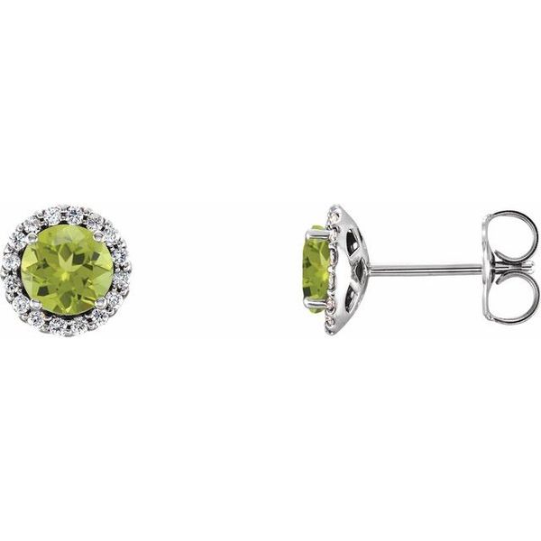 Round 4-Prong Halo-Style Earrings