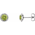 Round 4-Prong Halo-Style Earrings