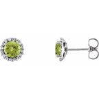 Round 4-Prong Halo-Style Earrings