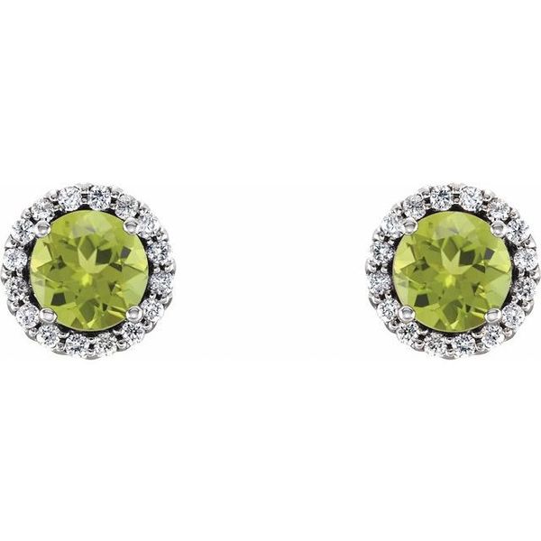 Round 4-Prong Halo-Style Earrings - Image 2