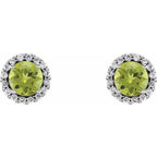 Round 4-Prong Halo-Style Earrings - Image 2