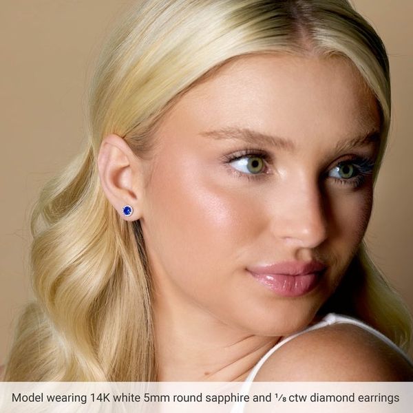 Round 4-Prong Halo-Style Earrings - Image 3