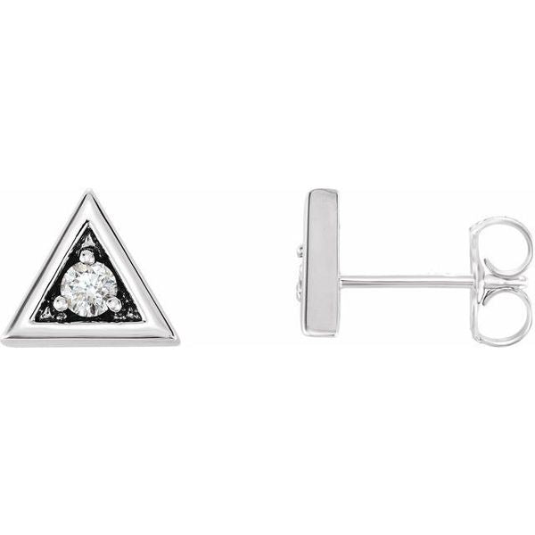 Round 3-Prong Geometric Earrings