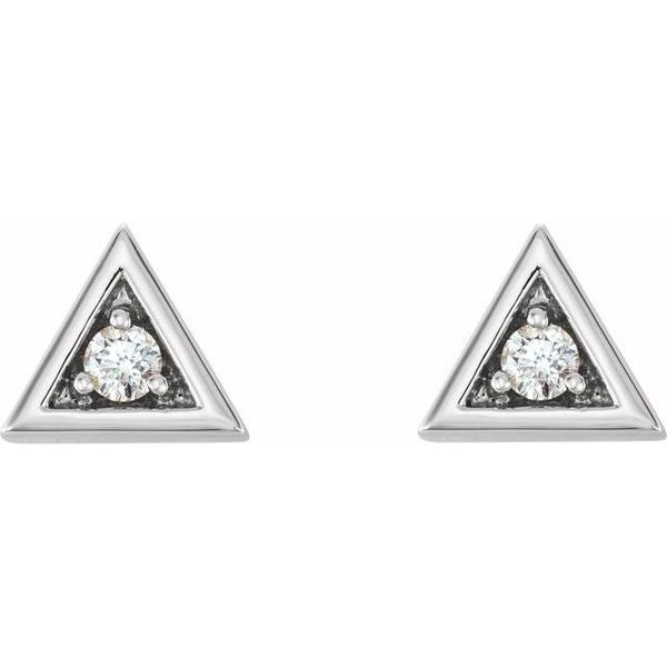 Round 3-Prong Geometric Earrings - Image 2