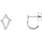 Geometric J-Hoop Earrings