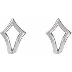 Geometric J-Hoop Earrings - Image 2