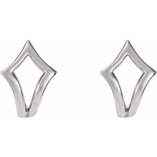 Geometric J-Hoop Earrings - Image 2