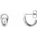 Geometric J-Hoop Earrings