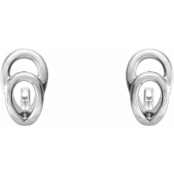 Geometric J-Hoop Earrings - Image 2