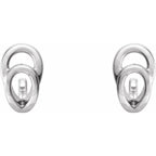 Geometric J-Hoop Earrings - Image 2