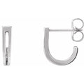 Geometric J-Hoop Earrings