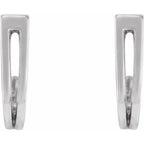 Geometric J-Hoop Earrings - Image 2