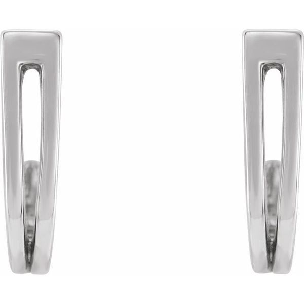 Geometric J-Hoop Earrings - Image 2