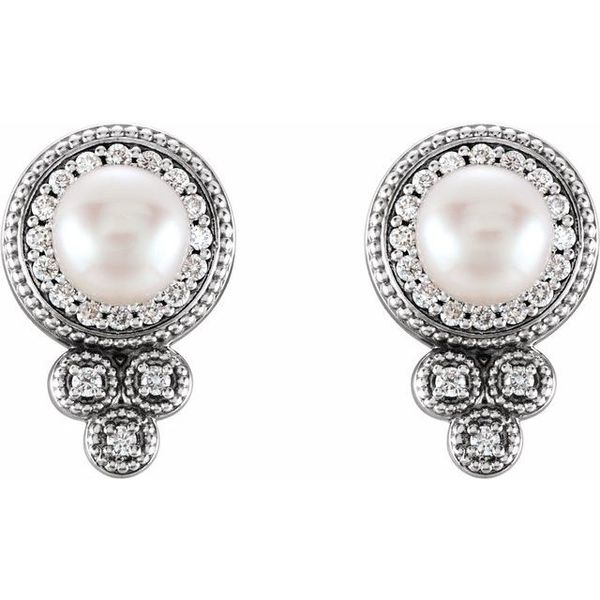 Granulated Pearl Earrings - Image 2