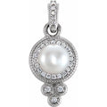 Halo-Style Pearl Pendant