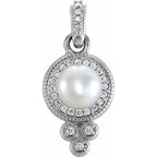 Halo-Style Pearl Pendant