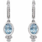 Bezel-Set Hoop Earrings - Image 2
