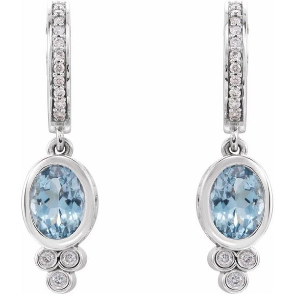 Bezel-Set Hoop Earrings - Image 2