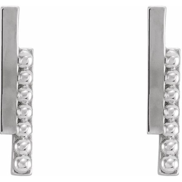 Beaded Bar Earrings - Image 2