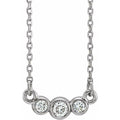 Three-Stone Bezel-Set Necklace