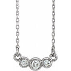 Three-Stone Bezel-Set Necklace