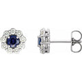 Round 4-Prong Halo-Style Earrings
