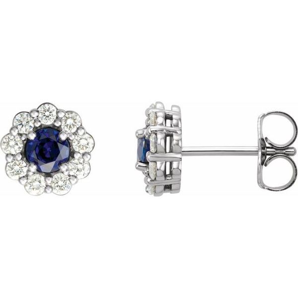 Round 4-Prong Halo-Style Earrings
