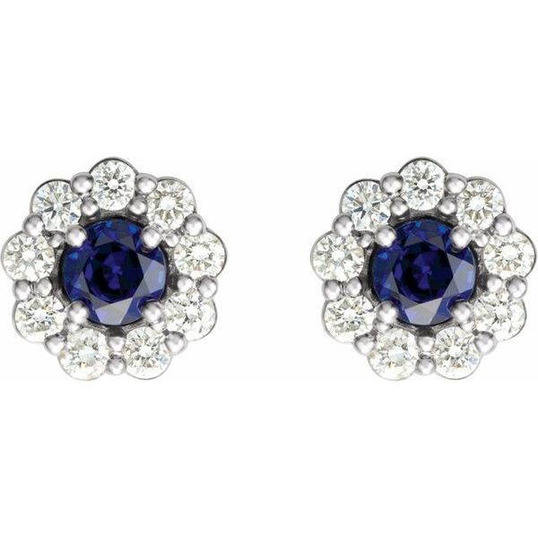 Round 4-Prong Halo-Style Earrings - Image 2