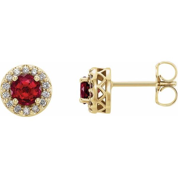 Round 4-Prong Halo-Style Earrings