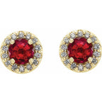 Round 4-Prong Halo-Style Earrings - Image 2