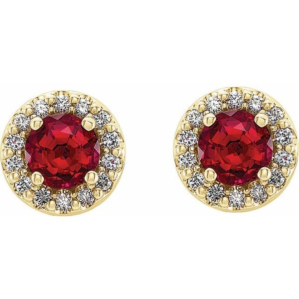 Round 4-Prong Halo-Style Earrings - Image 2