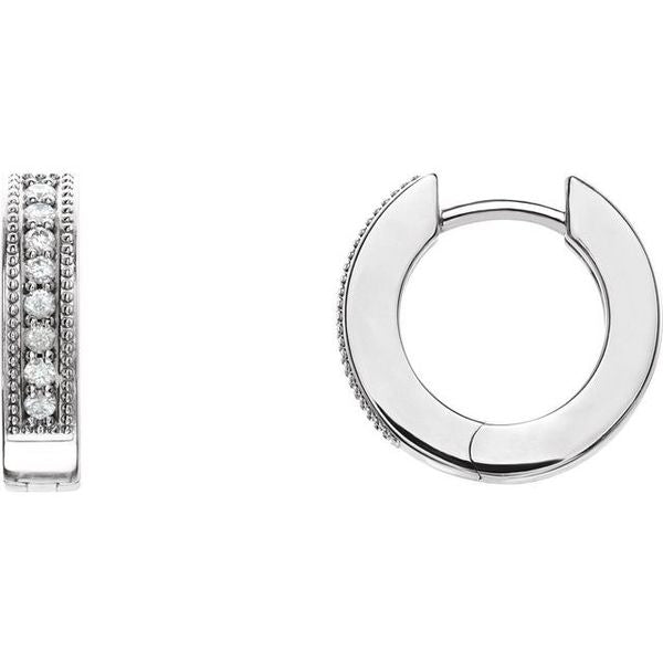 Accented Milgrain Hoop Earrings