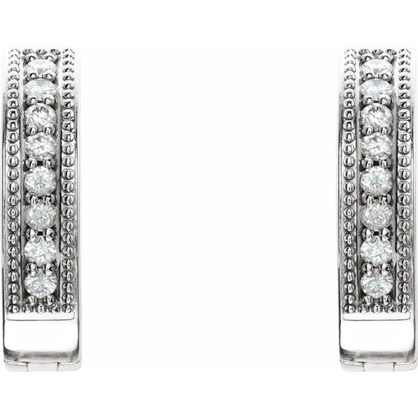 Accented Milgrain Hoop Earrings - Image 2