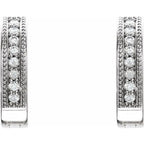 Accented Milgrain Hoop Earrings - Image 2