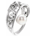 Pearl Freeform Scroll Pendant