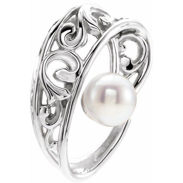 Pearl Freeform Scroll Pendant