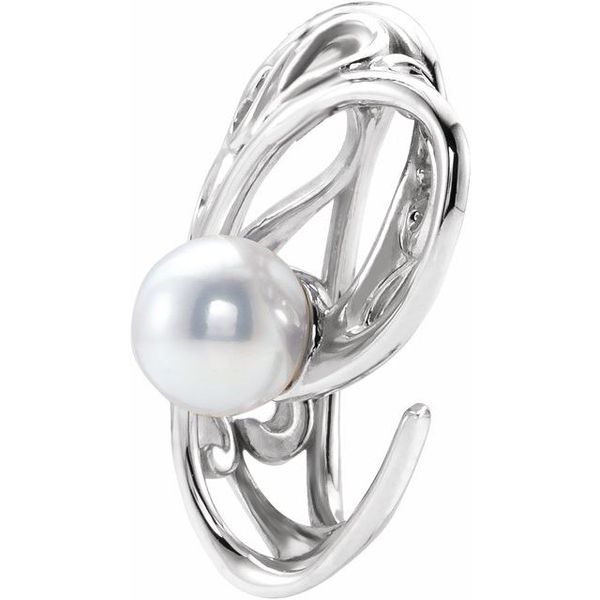 Pearl Freeform Scroll Pendant - Image 2