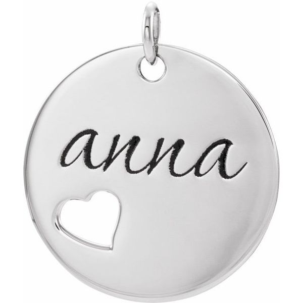 Engravable Pierced Heart Pendant - Image 2