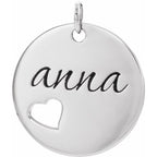 Engravable Pierced Heart Pendant - Image 2