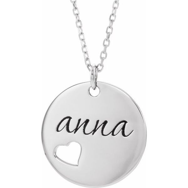 Engravable Pierced Heart Necklace - Image 3