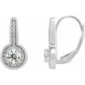 Accented Milgrain Halo-Style Earrings